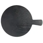 image of TableCraft 12456 Onyx Melamine Serving Paddle, 15.75" x 12" Tray, 0.625" Black, 4.5" Handle