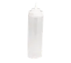 image of TableCraft 12463C Squeeze Bottle – 24oz Clear Polyethylene, Wide Mouth, Cone Tip, NSF