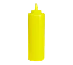 image of TableCraft 12463M WideMouth Squeeze Bottle, 24 Oz Yellow, 63mm Mouth, Dishwasher Safe, NSF, USA Made