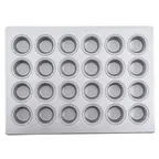 image of TableCraft 12470 Muffin Pan – 24 Cups, 18" x 13" x 1", Aluminized Steel, Non‑Stick, 1.5 oz
