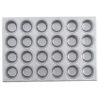 image of TableCraft 12473 Muffin Pan – 24-Cup, 20.75" x 14" x 1.5", Aluminized Steel, Silicone Non‑Stick