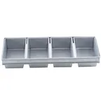 image of TableCraft 12488 4‑Compartment Bread Loaf Pan, 22" x 9.875" x 2.75", 54oz, Silicone Glazed