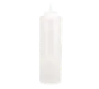 image of TableCraft Products 124C-1 - 24 oz Clear PerfectFlex™ Squeeze Bottle, 38mm Cone Tip - 12/Case