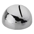 image of TableCraft 12517 Menu Card Holder – 1.8" Round Stainless Steel, Silver Hammered, 3" Height