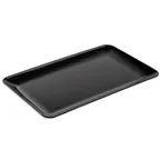 image of TableCraft Products 12563 Rectangular Plastic Serving Platter, 21" x 13" x 1.25", Black Melamine
