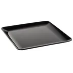 image of TableCraft Products 12565 Rectangular Plastic Serving Platter, 16" x 16" x 1.25", Black Melamine