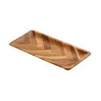 image of TableCraft 12567 Acacia Collection Serving Tray, Rectangular 9.75" x 4.75" x 0.75", Tan Acacia Wood