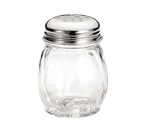 image of TableCraft 1260 Cheese Shaker, 6 oz., Perforated Top, 18/8 Stainless Steel, Metal Lid - 36/Case