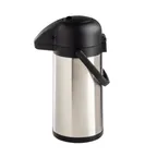 image of TableCraft Products 12658 Airpot – 2.5L Vacuum Insulated, 6" x 8.5" x 14", Stainless Steel, Push Button