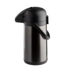 image of TableCraft 12660 Airpot – 2.5 L Vacuum Insulated Stainless Steel, 6" x 8.5" x 14", Black Push‑Button