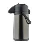 image of TableCraft Products 12661 – Vacuum Insulated 3 L Stainless, 6" x 8.5" x 15.25", Black Push Button