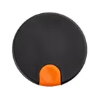 image of TableCraft 12671 - 17oz Coffee Carafe Decaf Lid, 3.25"x3.25"x2", Black, Orange Thumb Press