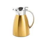 image of TableCraft 12677 Cash & Carry Coffee Carafe, 34oz, 7" x 5.5" x 8.75", 18/8 Stainless Steel, Gold