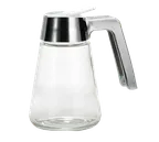image of TableCraft Products 1271 - Glass Syrup Dispenser, 12 Oz, Chrome Plated ABS Top, Dishwasher Safe