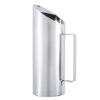 image of TableCraft 12814 Metal Pitcher – 1.5‑Qt, 32‑63 oz, 18/8 Stainless Steel, Ice Guard, 5‑1/2"×4×11"