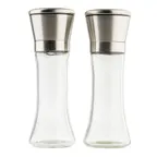 image of TableCraft Products 12836 - Salt & Pepper Mill Set, 6 oz., 2½" Dia. x 7½" H, Steel & Glass, Set