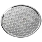 image of TableCraft Products 12846 - 16" Round Serving Tray, 1/4" Height, Mirror Honeycomb Stainless Steel