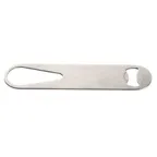 image of TableCraft 12889 Speed Bottle Opener – 1-5/8" x 3/4" x 7", Brushed 200 Series Stainless Steel