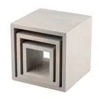 image of TableCraft Products 12895 - Barclay Square Riser, 9" x 9" x 9", Gray Rubberwood Display Stand - Set