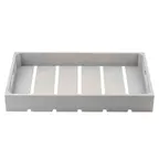 image of TableCraft Products 12896 - Gastronorm Crate, 20-3/4" x 12-3/4" x 2-3/4", Rectangular, Gray Painted Wood