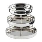 image of TableCraft 12915 - 3-Tier Oval Stainless Steel Seafood Tower, Mirror, 14-1/4" x 9-1/2" x 12-1/4"