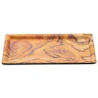 image of TableCraft Products 12953 - 11" x 5-3/4" Rectangular Melamine Serving Tray, Olive Wood Decal