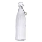 image of TableCraft Products 12975 Resealable Fluted Carafe, 17 oz Clear Soda Lime Glass, 13-23 oz Capacity