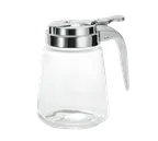 image of TableCraft 1370 Syrup Pourer – 8 oz Modern Glass Dispenser, Chrome Plated Metal Top, Dishwasher Safe