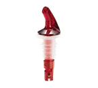 image of TableCraft 149A Liquor Pourer – 1-1/4 oz, Red Spout, No Collar, BPA-Free Plastic, Hand Wash Only, 1 Dozen