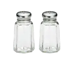 image of TableCraft 150S&P-2 Salt Pepper Shaker – 1 oz, 1‑9/16" dia × 3" H, Clear Glass, Stainless Steel Top