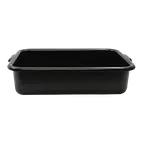 image of TableCraft Products 1529B Bus Box, 15" x 21" x 5", Black HDPE Tote with Pebbled Finish, Reinforced Handles, Stackable, Dishwasher Safe, FDA Approved, Made in USA