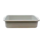 image of TableCraft Products 1529G Gray Bus Box, 21.5" x 15.75" x 5" Stackable Tote Box with Reinforced Handles, High-Density Polyethylene, Pebbled Finish, Dishwasher Safe, FDA/NSF, Made in USA