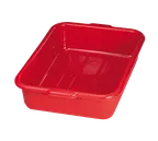 image of TableCraft Products 1529R Red Bus Box Tub, 21.5" x 15.75" x 5" HDPE, Pebbled Finish, Reinforced Handles, Stackable, Dishwasher Safe, FDA/NSF, Made in USA