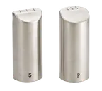 image of TableCraft Products 162 Salt Pepper Shaker, 2 oz, 1‑5/8" Dia × 3‑5/8" H, Stainless Steel - Set