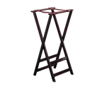 image of TableCraft 21 Tray Stand – 32" H, 16-1/2" x 16-1/2" Top, Mahogany, Rubber Slip‑Proof Rings