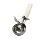 image of TableCraft 2110 - 10‑Size Ivory Handle Stainless Steel Ice Cream Disher, 3‑1/4 oz, 8.75" x 3.5" x 1.75"