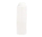 image of TableCraft 2112C-1 Squeeze Bottle - 12oz Clear PE PerfectFlex, Clear Hinged Top, 38mm Opening