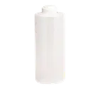 image of TableCraft 2132C Squeeze Bottle – 32 oz Clear Polyethylene, 38mm Opening, White Top, Dishwasher Safe