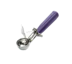 image of TableCraft 2140 - 40 Ice Cream Disher, 7/8 oz, Stainless Steel, Purple Handle, 7.625"x3.125"x1.625"