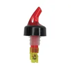 image of TableCraft 2249A Liquor Pourer, 1-1/2 oz, Plastic, Red Spout, Black Collar, BPA‑Free – 1 Dozen