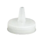 image of TableCraft 300TC Squeeze Bottle Cap Top, 38mm Cone Tip, Clear/White, 38mm Bottles, Dishwasher Safe