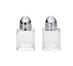 image of TableCraft Products 30S&P Salt Pepper Shaker, 1/2 Oz, 1‑1/8" x 2" Glass Jar, Nickel Plated Top
