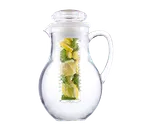 image of TableCraft Products 319 - 2 Qt Clear Plastic Pitcher with Handle, Lid, Ice Core, Dishwasher Safe