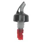 image of TableCraft 3246A 1 oz Liquor Pourer, Plastic, Black Smoke Spout, Red Dip Tube, With Collar, 1 Dozen