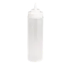 image of TableCraft Products 32563C - 24oz Clear WideMouth Squeeze Bottle, Polyethylene, Dishwasher Safe, NSF