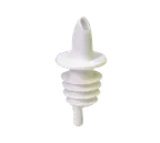 image of TableCraft 35W Cash & Carry Free Flow Liquor Pourer, White Plastic, Hand Wash Only, 12/Bag, Economy, No Collar