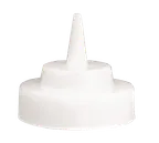 image of TableCraft 363TC Squeeze Bottle Cap Top – Clear Wide-Mouth 63mm Cone Tip, NSF Plastic