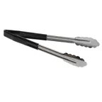 image of TableCraft Products 3712BKEU Utility Tongs, 12" Long, Vinyl-Coated, Spring Steel, Black