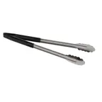 image of TableCraft Products 3716BKEU Utility Tongs, 16" Black Vinyl-Coated Spring Steel, Dishwasher Safe