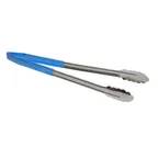 image of TableCraft Products 3716BLEU Utility Tongs, 16" Vinyl-Coated Spring Steel, Blue
